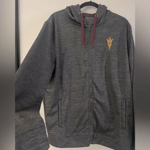 ASU, zip, hooded sweatshirt, extra large